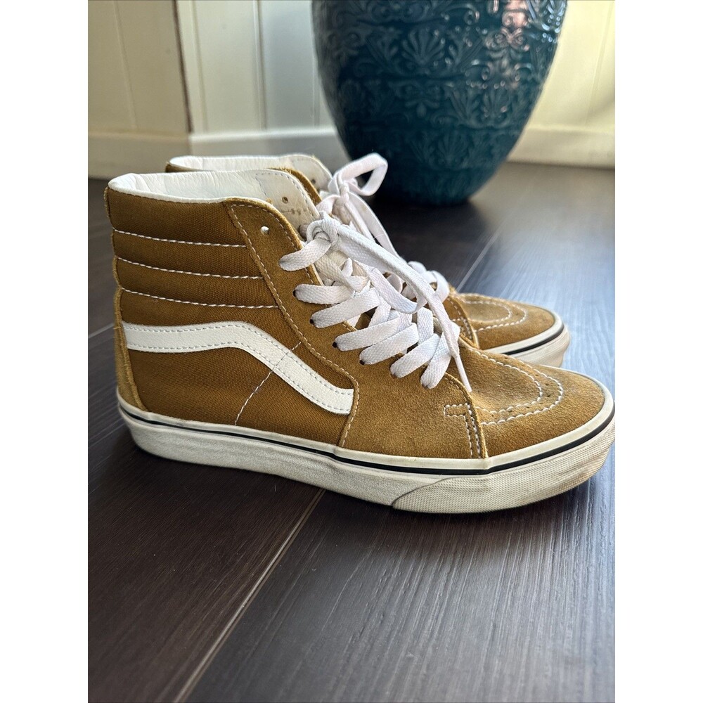 Vans Old Skool High Top Suede Sneakers, Women’s Sz 7 Tan Color